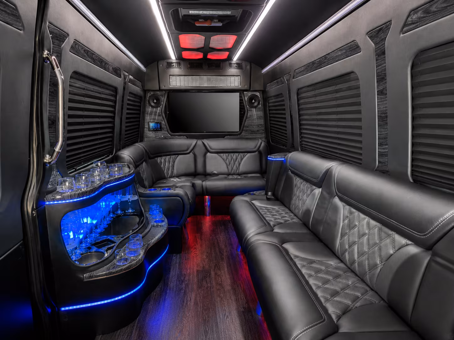 harlingen 40 passenger party bus interior