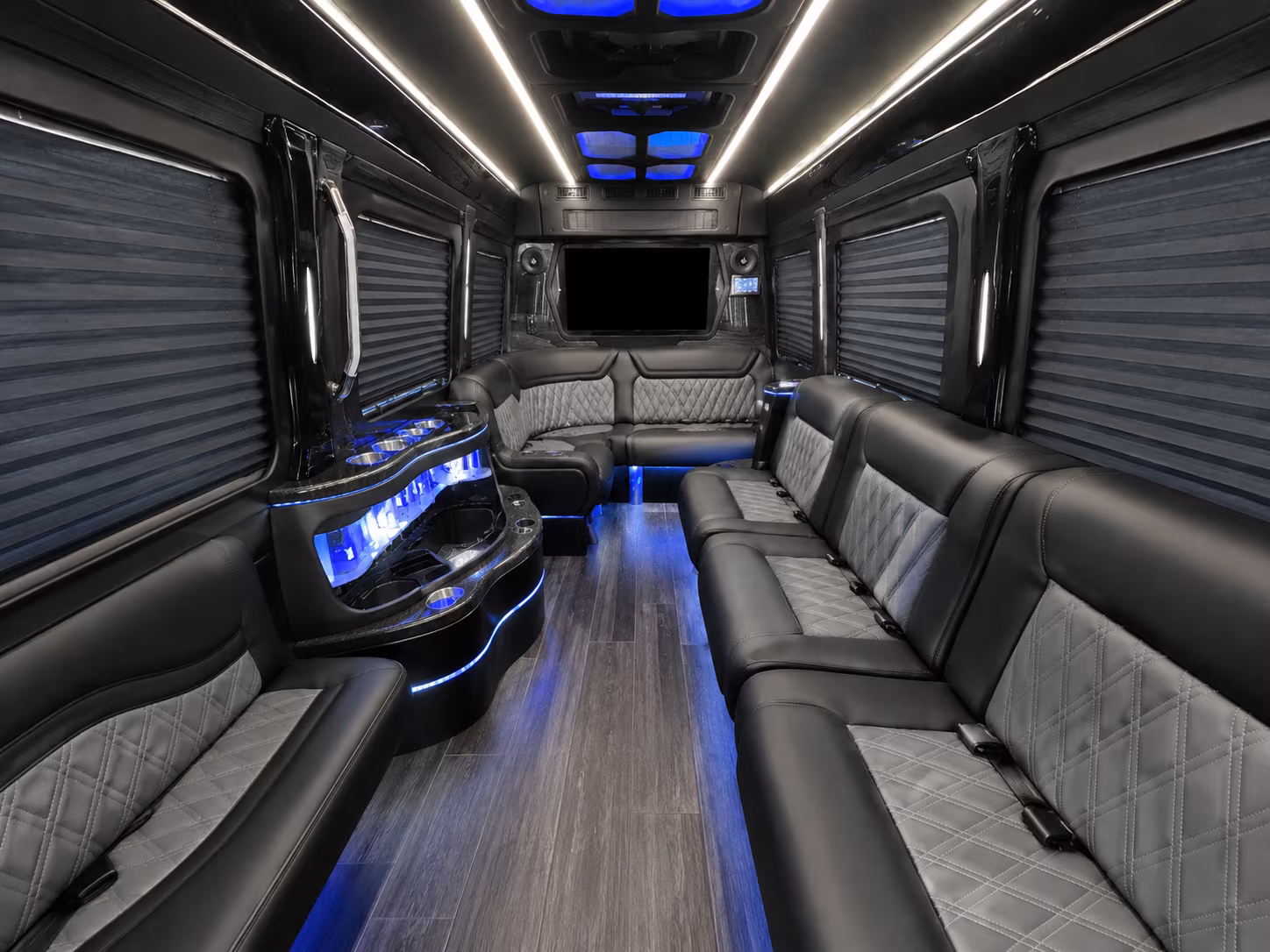 harlingen 50 passenger party bus interior