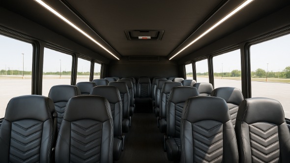 Interior of Charter Bus Company Harlingen's 15 Passenger Minibus in Harlingen