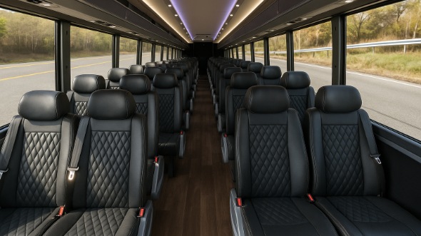 Interior of Charter Bus Company Harlingen's 18 Passenger Minibus in Harlingen