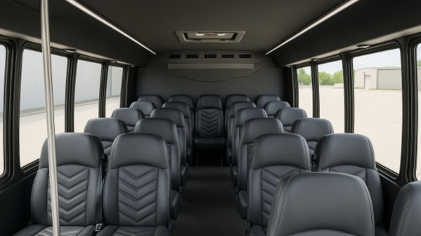 Interior of Charter Bus Company Harlingen's 20 Passenger Mini bus in Harlingen