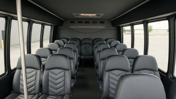 Interior of Charter Bus Company Harlingen's 28 Passenger Mini bus in Harlingen