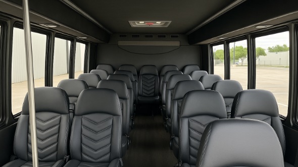 Interior of Charter Bus Company Harlingen's 30 Passenger Minibus in Harlingen