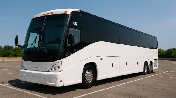 Exterior of Charter Bus Company Harlingen's 50 Passenger Charter Bus in Harlingen