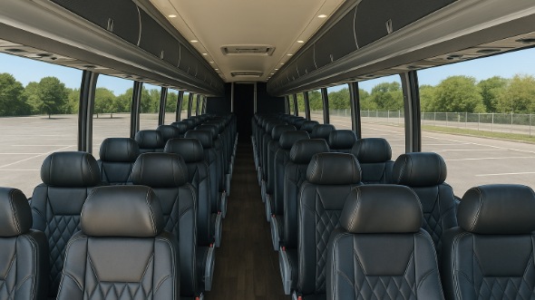 Interior of Charter Bus Company Harlingen's 50 Passenger Charter Bus in Harlingen