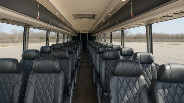 Interior of Charter Bus Company Harlingen's 54 Passenger Charter Bus in Harlingen