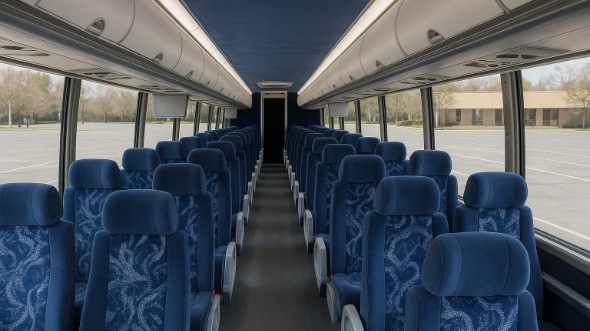 Interior of Charter Bus Company Harlingen's 55 Passenger Charter Bus in Harlingen