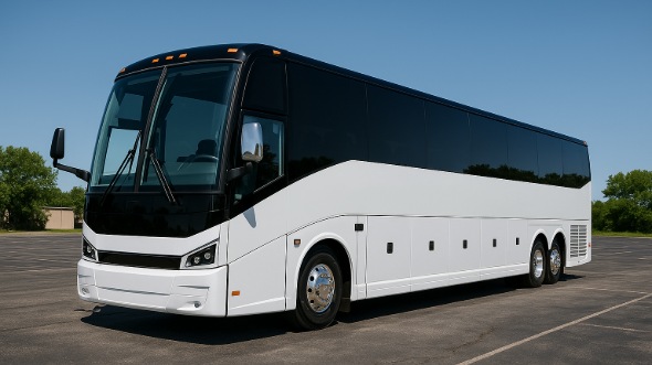 Exterior of Charter Bus Company Harlingen's 56 Passenger Charter Bus in Harlingen