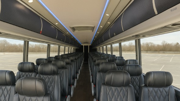 harlingen 50 passenger charter bus inside