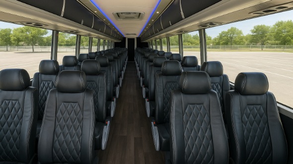 harlingen 54 passenger charter bus inside