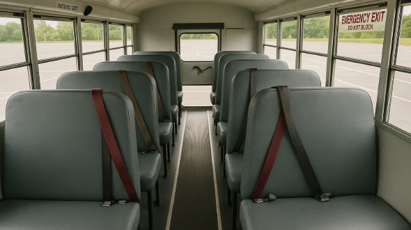 Interior of Charter Bus Company Harlingen's School Bus in Harlingen