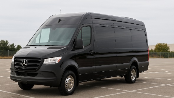 Exterior of Charter Bus Company Harlingen's Sprinter Limo in Harlingen
