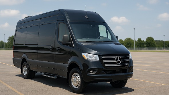 Exterior of Charter Bus Company Harlingen's Sprinter Van Rental With Driver in Harlingen